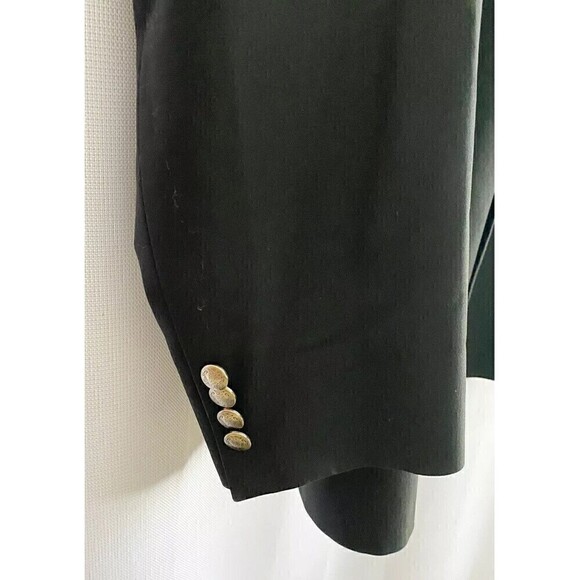 Hart Schaffner & Marx Mens Black Wool Blazer 44 L LONG Sport Coat Metal Button - Picture 2 of 8